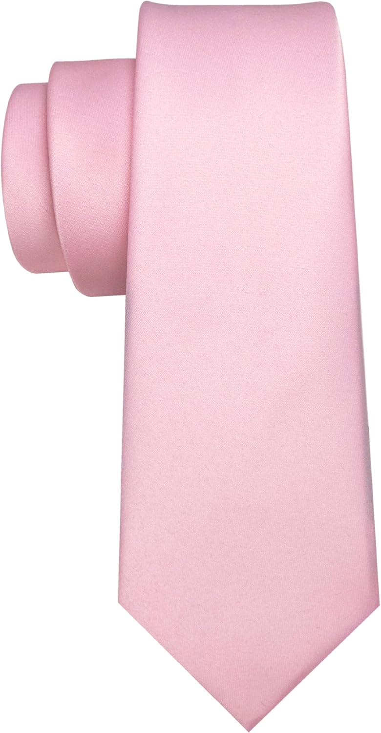 RBOCOTT 2.4“ Solid Color Skinny Tie Business Wedding Necktie for Men(6cm) - Image 3